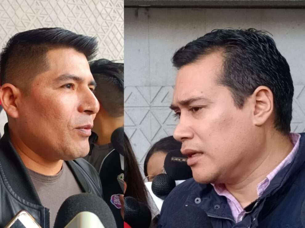 El diputado de CC, Óscar Balderas y el senador del MAS, Benjamín Vargas discuten sobre el Presupuesto General del Estado