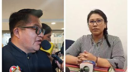 El diputado Renán Cabezas y la diputada Gladys Quispe discuten sobre el Presupuesto General del Estado 2024
