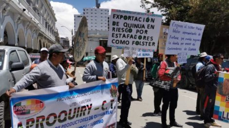 Movilización de productores de Quinua exigen cancelación millonaria
