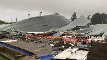 Derrumbe pabellón deportivo en Bahía Blanca