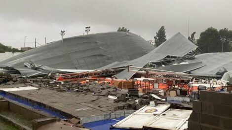 Derrumbe pabellón deportivo en Bahía Blanca