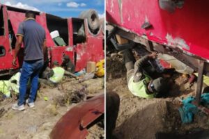 Accidente de bus en Chuquisaca dejando seis fallecidos y 13 heridos