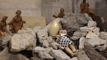 Pesebre en ruinas como símbolo de paz en Belén