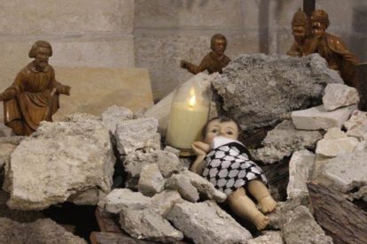 Pesebre en ruinas como símbolo de paz en Belén