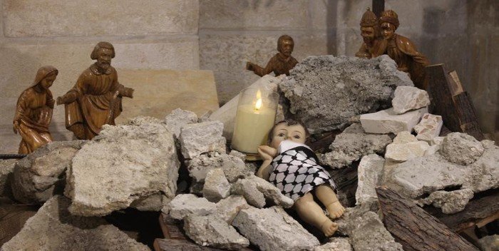 Pesebre en ruinas como símbolo de paz en Belén