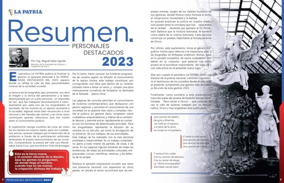 Personajes Destacados del 2023 en Oruro