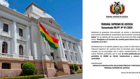 designación de vocales de Justicia en Santa Cruz