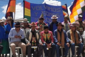 Organizaciones que respaldan a la Fsutco de Elías Mamani Zenteno en la presentación de la XXXI Anata Andina
