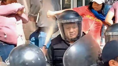 Enfrentamiento entre manifestantes del MAS y la Policía en el TSJ