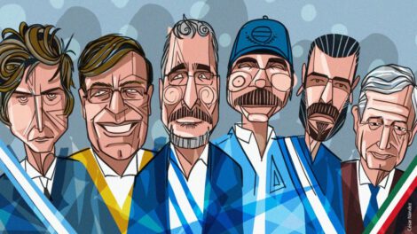 Ilustraciones animadas de diferentes presidentes de América Latina en 2023