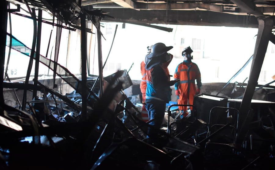Incendio en oficinas de Vías Bolivia