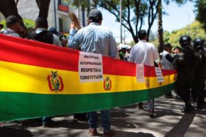 Protestas contra magistrados del TCP en Sucre