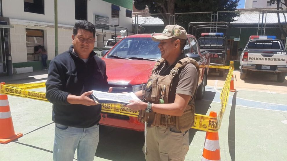 Camioneta robada en Chile recuperada en Challapata