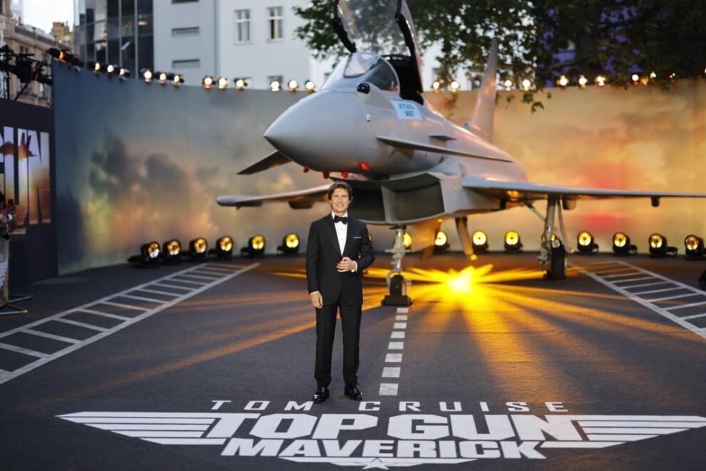 El actor Tom Cruise en el estreno de Top Gun 3