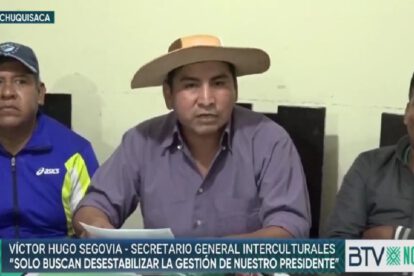 Estado de emergencia en Chuquisaca en apoyo al Gobierno nacional