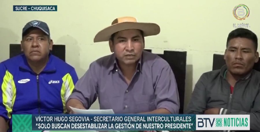 Estado de emergencia en Chuquisaca en apoyo al Gobierno nacional