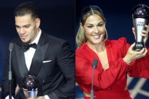 Ederson Moraes y Mary Earps en los premios The Best