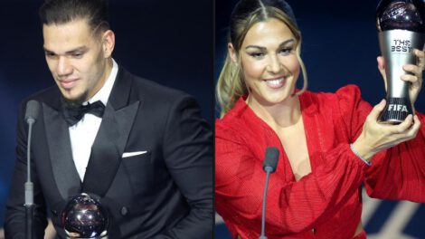 Ederson Moraes y Mary Earps en los premios The Best