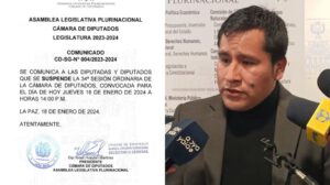 Suspensión de sesión de Diputados por Israel Huaytari