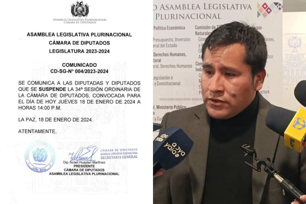Suspensión de sesión de Diputados por Israel Huaytari