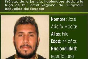 José Adolfo Macías, narcotraficante más buscado de Ecuador