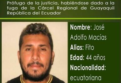 José Adolfo Macías, narcotraficante más buscado de Ecuador