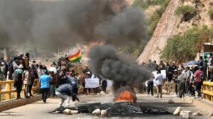 Bloqueo de carreteras en Bolivia