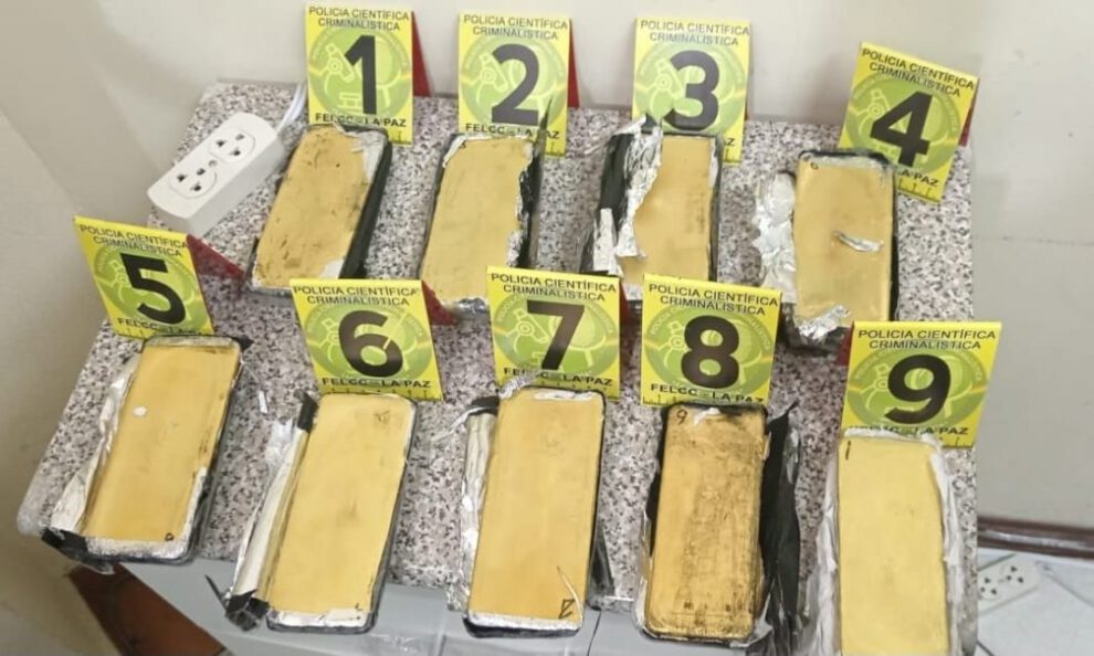 Barras de oro confiscadas en operativo de la Felcn