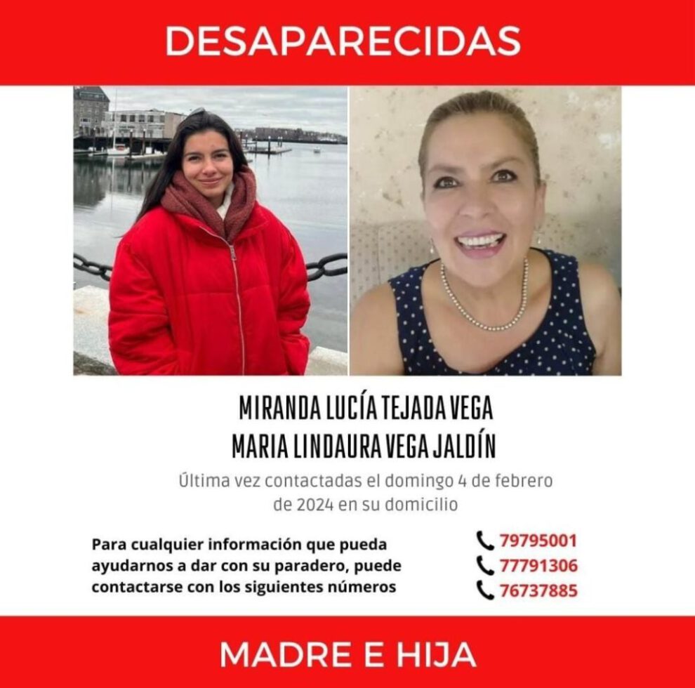 Hallan cuerpos madre e hija desaparecidas en La Paz