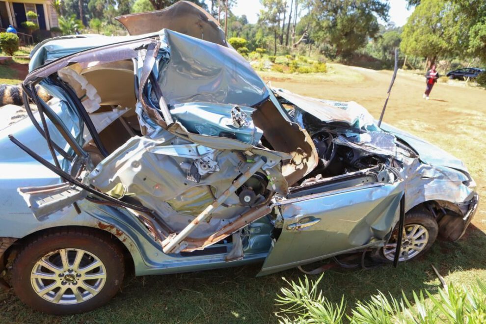 El coche accidentado que conducía Kelvin Kiptum