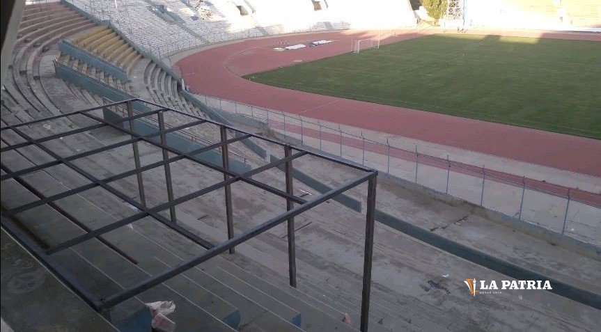 Palco de prensa del estadio Bermúdez afectado