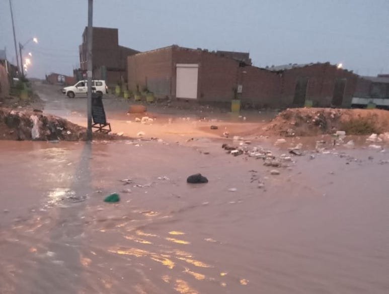 Inundaciones en Oruro debido a lluvias