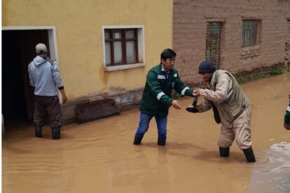 Inundaciones en Caracollo tras fuertes lluvias