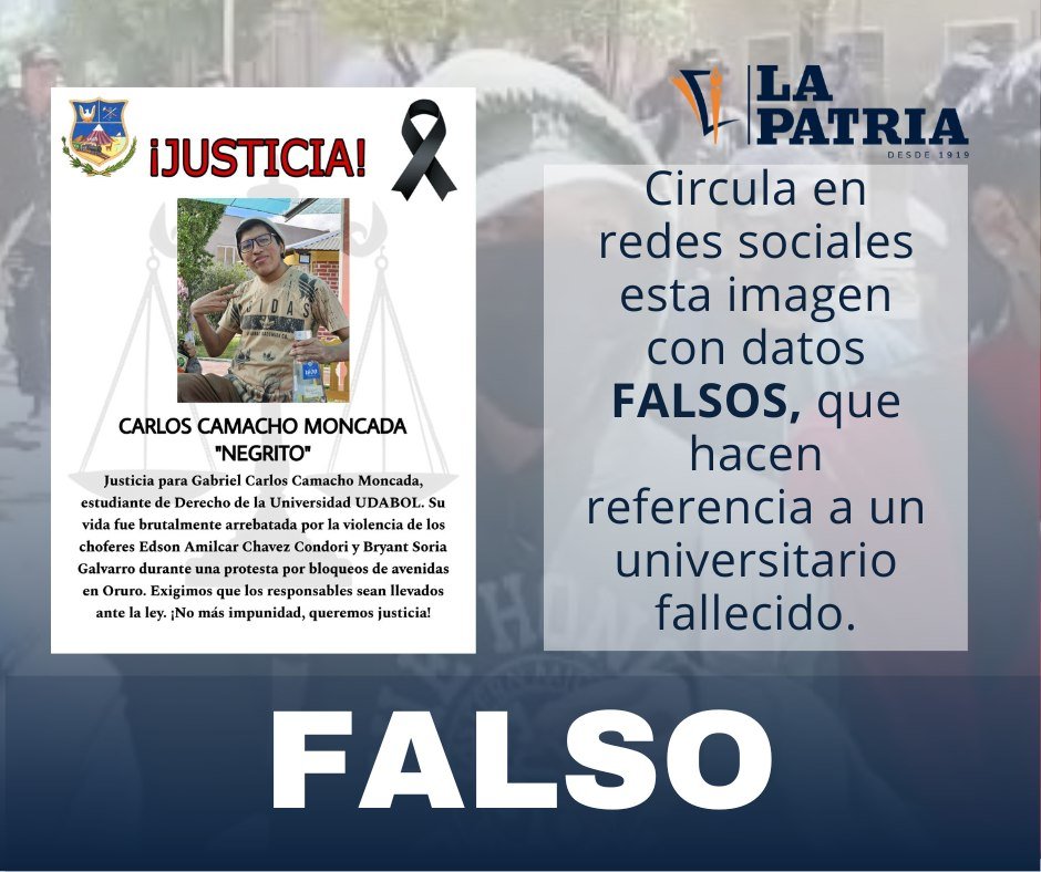 Falsa noticia sobre universitario fallecido