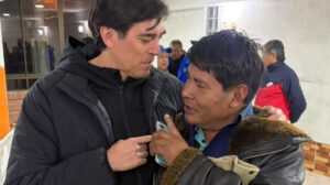 El ministro, Mauricio Zamora tras la reunían con el sector transporte de lo Yungas