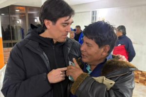 El ministro, Mauricio Zamora tras la reunían con el sector transporte de lo Yungas