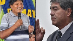 El ex presidente, Evo Morales y el viceministro de Régimen Interior, Hernán Paredes