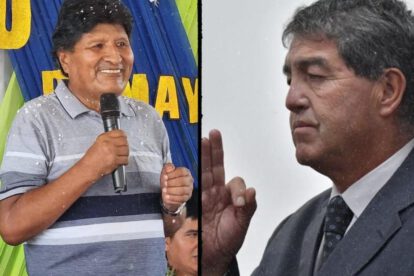 El ex presidente, Evo Morales y el viceministro de Régimen Interior, Hernán Paredes