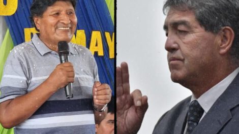 El ex presidente, Evo Morales y el viceministro de Régimen Interior, Hernán Paredes