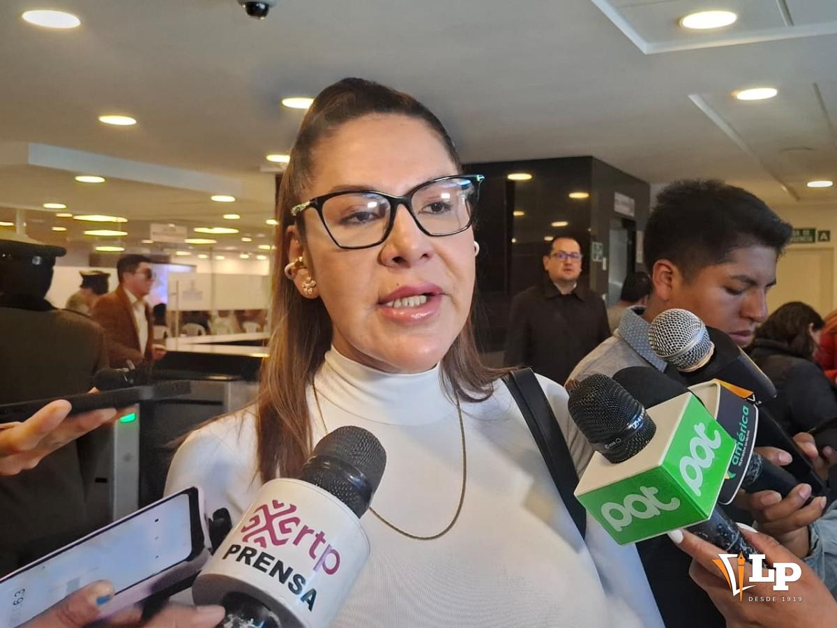 La diputada Rivero en conferencia de prensa
