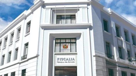 Frontis de la Fiscalía General del Estado en la ciudad de Sucre