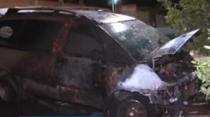 Un vehiculo calcinado