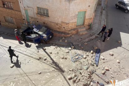 Imagen de la altura en la que cayó el motorizado