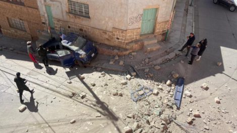 Imagen de la altura en la que cayó el motorizado