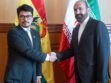 El Canciller de Bolivia, Fernando Aramayo (izq.), junto al Embajador de Irán, Bahram Shahabeddin