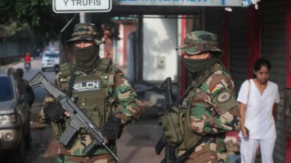 Agentes de la Fuerza Especial de Lucha Contra el Narcotráfico de Bolivia