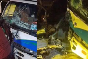 El impacto ocurrió de manera frontal y directa entre las dos unidades