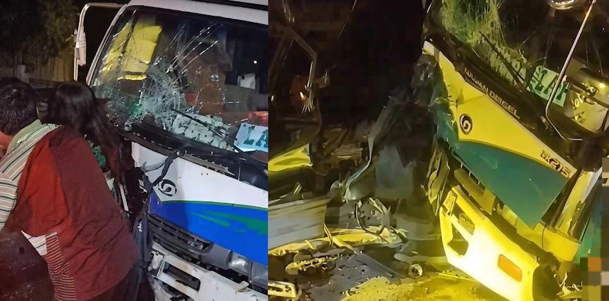 El impacto ocurrió de manera frontal y directa entre las dos unidades
