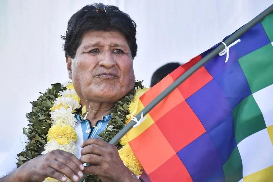El expresidente boliviano Evo Morales en un evento público