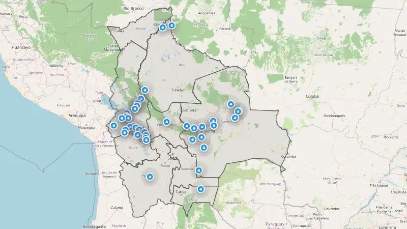 Mapa de transitabilidad de la ABC que muestra los 41 puntos de bloqueo activos